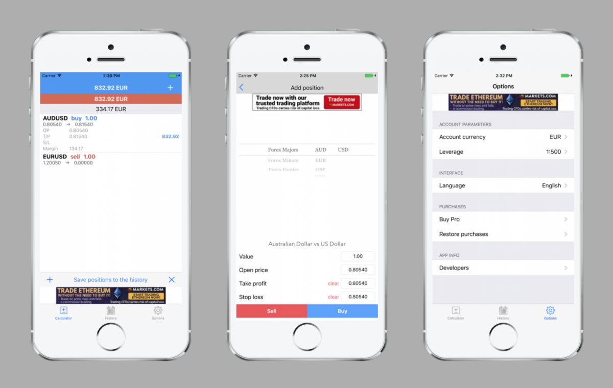 Freelance project: iOS App "Trader's calculator"